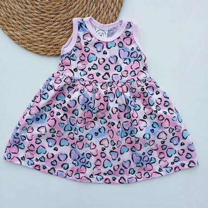 Imagem de Kit 2 Vestido Bebe Regata Calor Verão Menina Simples Tam M SORTIDO