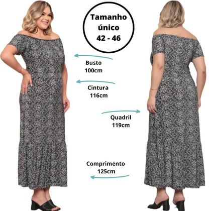 Imagem de Kit 2 Vestido Ciganinha Longo Feminino Plus Size Soltinho