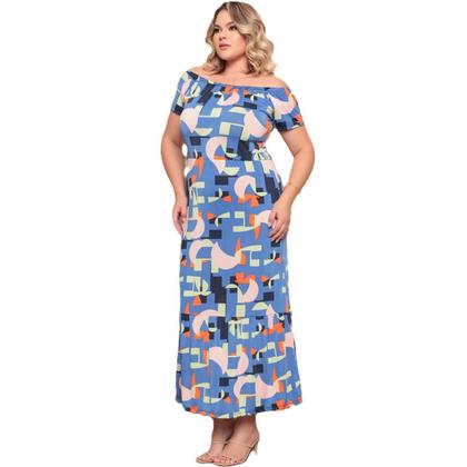 Imagem de Kit 2 Vestido Ciganinha Longo Feminino Plus Size Soltinho