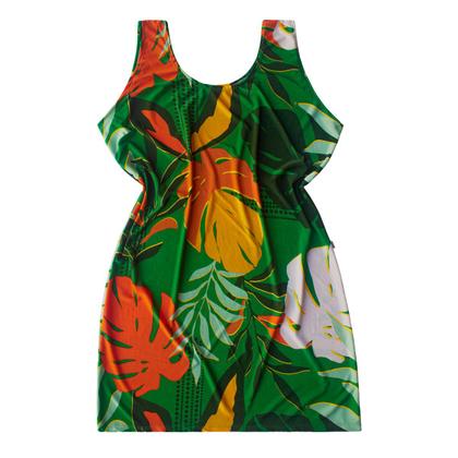 Imagem de Kit 2 Vestido Dia A Dia Soltinho Feminino Curto Malha Regata Estampado Para Senhora