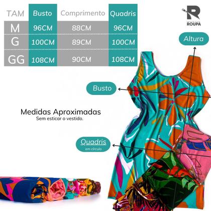 Imagem de Kit 2 Vestido Dia A Dia Soltinho Feminino Curto Malha Regata Estampado Para Senhora