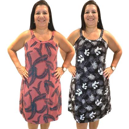 Imagem de Kit 2 Vestido Plus Size Feminino C Alcinha Soltinho Versátil