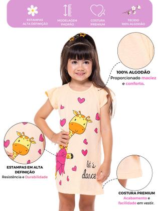 Imagem de Kit 2 Vestidos Infantil Menina Verão Estampados com Mangas Franzidas vestido para meninas verão