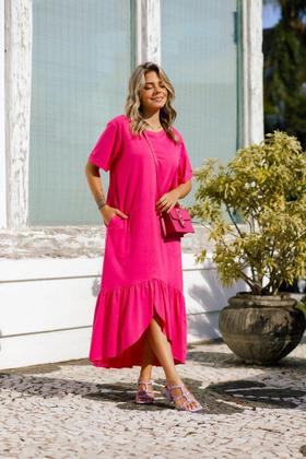 Imagem de Kit 2 Vestidos Lisos de Algodão Meia Malha Samantha