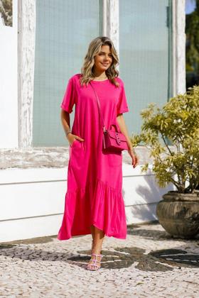 Imagem de Kit 2 Vestidos Lisos de Algodão Meia Malha Samantha