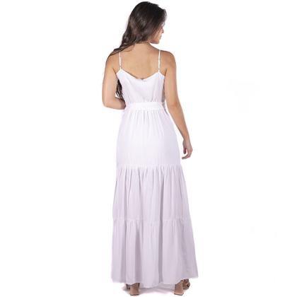 Imagem de Kit 2 Vestidos Longo De Camadas Com Decote Em Botões e Fita De Amarrar Cintura