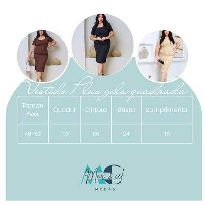 Imagem de kit 2 vestidos plus size decote quadrado Sortidas