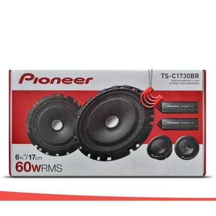 Imagem de Kit 2 Vias 6 polegadas 60w Pioneer TSC1730BR Falante Medio Portas com Tweeter e Crossover