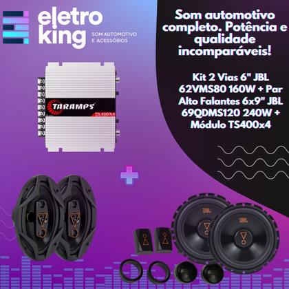 Imagem de Kit 2 Vias Jbl 160w c/ Alto Falante 6x9 e Módulo Amplificador Ts400x4