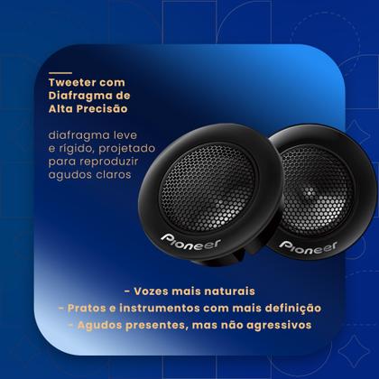 Imagem de Kit 2 Vias Pioneer 6 Polegadas Modelo TS C1730BR 120W 4 Ohms Som Automotivo Alta Qualidade Falante mais Tweeter Auto Falantes para Carro