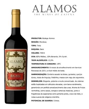 Imagem de Kit 2 Vinho Argentino Alamos Malbec 750 ML