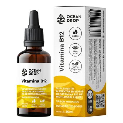 Imagem de Kit 2 Vitamina B12 em Gotas Ocean Drop 30ml Sabor Morango