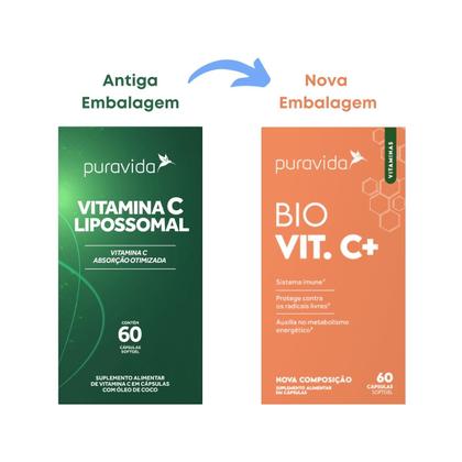 Imagem de Kit 2 Vitamina C Lipossomal Puravida 1000mg