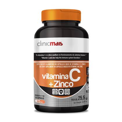 Imagem de Kit 2 Vitamina C + Zinco Vegano 850mg Clinicmais 30 Cápsulas