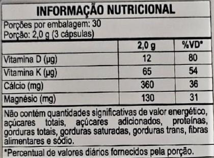 Imagem de Kit 2 Vitamina Suplemento Cálcio Mg K2 D3 90 Cps - Duom