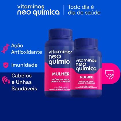 Imagem de Kit 2 Vitaminas A-Z mulher Com 60 Comprimidos - Neo Química