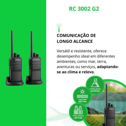 Imagem de Kit 2 Walkie Talkie Intelbras Rc 3002 Longo Alcance 20km Pt