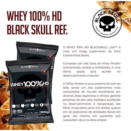 Imagem de Kit 2 Whey Baunilha 100 HD Whey Protein 900g Sabores Black Skull