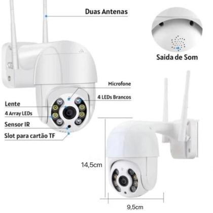 Imagem de Kit 2 Wifi Ip Camera Ipc 360 Wireless Sem Fio A Prova Dágua hd A8