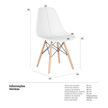 Imagem de KIT - 2 x cadeiras Charles Eames Eiffel DSW - Base de madeira clara