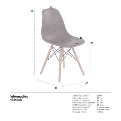 Imagem de KIT - 2 x cadeiras Charles Eames Eiffel DSW - Base de madeira clara