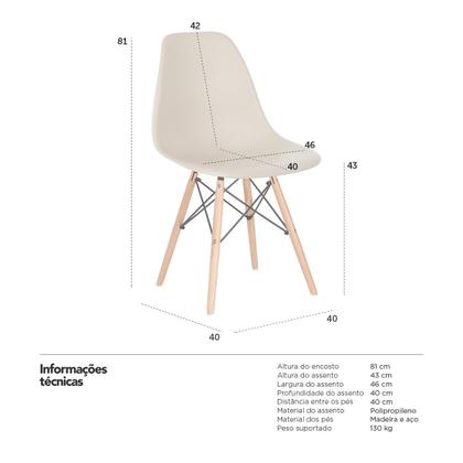 Imagem de KIT - 2 x cadeiras Charles Eames Eiffel DSW - Base de madeira clara