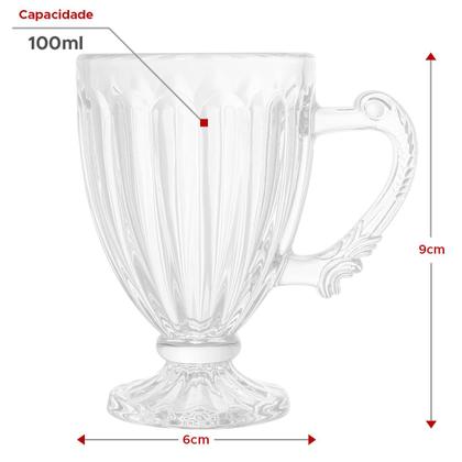 Imagem de Kit 2 Xícaras de Cristal Café Chá Imperial Renaissance 100ml