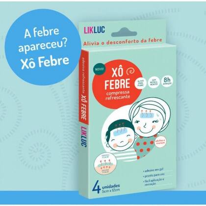 Imagem de Kit 2 Xô Febre Adesivos Compressas Refrescante Alivio bebe