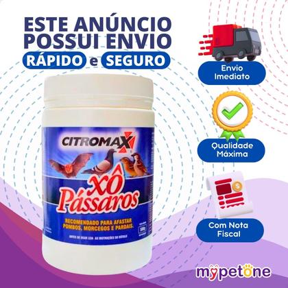 Imagem de Kit 2 Xô Pássaros Citromax Livre de Pássaros - 500g