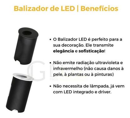 Imagem de Kit 20 Balizador Embutir Led 2w Redondo Escada / Parede Bvt