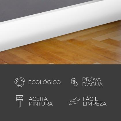 Imagem de Kit 20 Barras Rodapé Poliestireno 10cm Liso Branco 2m RM Decor