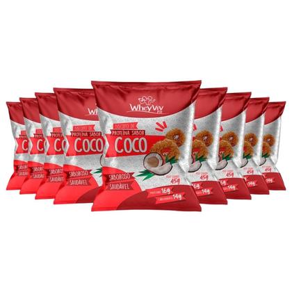 Imagem de Kit 20 Biscoito de Proteina Wheyviv Coco 45g