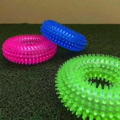 Imagem de Kit 20 Brinquedo para Cachorro Mordedor Argola de Borracha Pet Cães com Apito