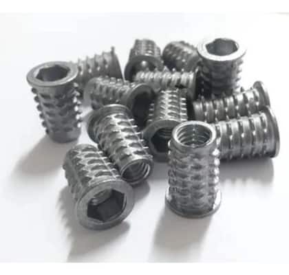 Imagem de Kit 20 Buchas Americanas Para Madeira 5/16 X 18mm Metal Zamak