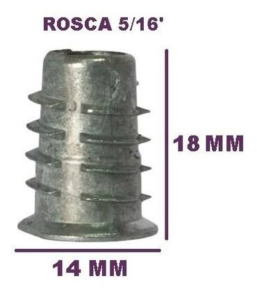 Imagem de Kit 20 Buchas Americanas Para Madeira 5/16 X 18mm Metal Zamak