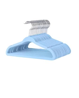 Imagem de Kit 20 Cabides de Veludo Infantil Ultrafinos Antideslizante Slim Azul