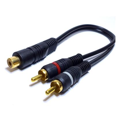 Imagem de Kit 20 Cabos De Áudio Rca Y 2 Macho Para 1 Fêmea Atacado
