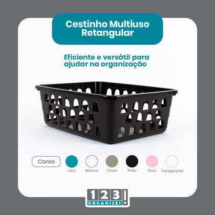 Imagem de Kit 20 Cestos Organizador Pequeno 16x12x6Cm Preto