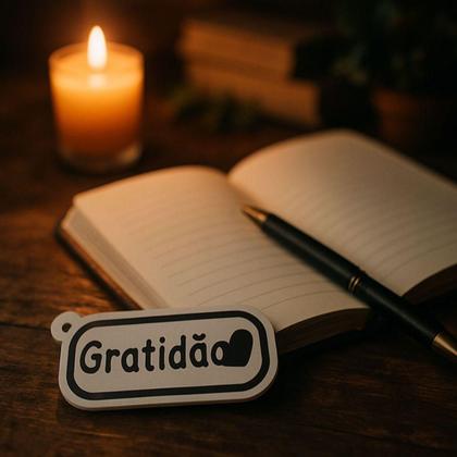 Imagem de Kit 20 Chaveiro Gratidão Com Coração Leve A Positividade