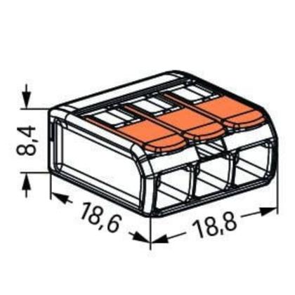 Imagem de Kit 20 conector de emenda wago 3 polos com alavanca até 4mm - 221-413