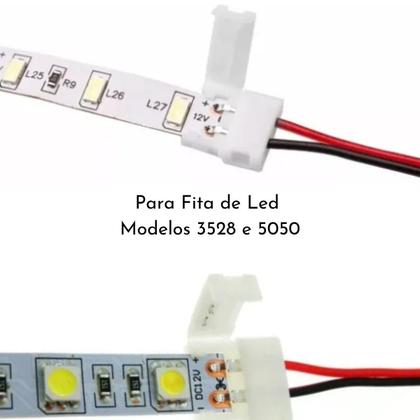 Kit 20 Conector Para Fita Led 3528 5050 Extensão 2Vias Fêmea - Efl Imagem de Kit 20 Conector Para Fita Led 3528 5050 Extensão 2Vias Fêmea