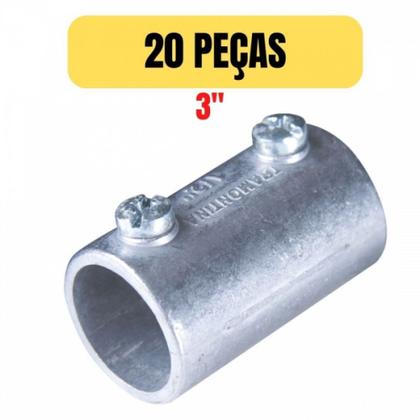 Imagem de Kit 20 conector unidut aluminio luva sem rosca 3 tramontina