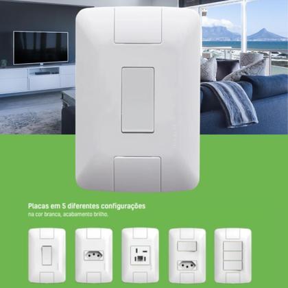 Imagem de Kit 20 Conjunto Interruptor Simples Tramontina Aria