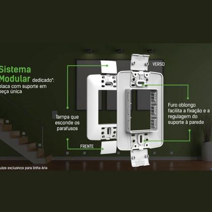 Imagem de Kit 20 Conjunto Interruptor Simples Tramontina Aria