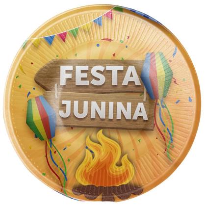 Imagem de Kit 20 Convidados Pratos Copo Papel Colher 14Cm Festa Junina