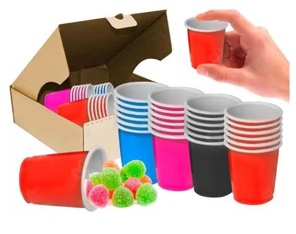 Imagem de Kit 20 Copo Americano P/  Bebida 30ml  Rosa Pink Gin Whisky