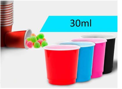 Imagem de Kit 20 Copo Americano P/  Bebida 30ml  Rosa Pink Gin Whisky