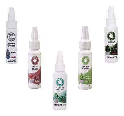 Kit 20 Corante Alimentício Soft Gel Mago 15ml Confeitaria Imagem de Kit 20 Corante Alimentício Soft Gel Mago 15ml Confeitaria