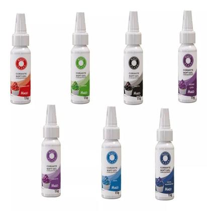 Kit 20 Corante Alimentício Soft Gel Mago 15ml Confeitaria Imagem de Kit 20 Corante Alimentício Soft Gel Mago 15ml Confeitaria