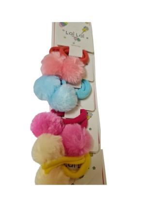 Imagem de Kit 20 Elásticos para cabelo pompom colorida Infantil